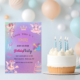 Kawaii-Feeen-Kindergeburtstag  Einladung