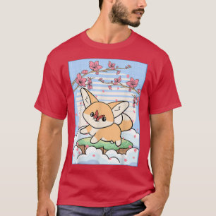 Kawaii Fennec Fuchs Kirschblüten Japanische Ästhet T-Shirt
