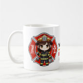 Kawaii Firefighter Girl - Kaffeetasse (Links)