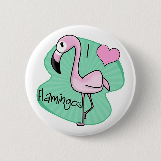 Kawaii Flamingo-Geschenke Button (Vorderseite)