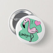 Kawaii Flamingo-Geschenke Button (Vorne & Hinten)