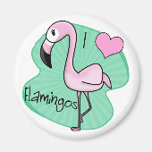 Kawaii Flamingo Magnet (Vorne)