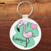 Kawaii Flamingo Schlüsselanhänger (Vorderseite)