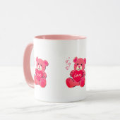 Kawaii Flauschiges Tier Rosa Tasse (Vorderseite Links)