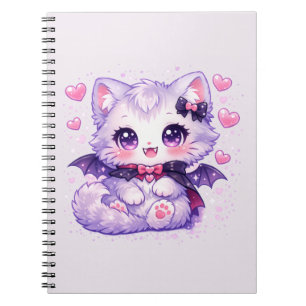 Kawaii-Fledermaus-Kitty – Süße Vampir-Flügelkatze Notizblock