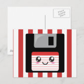 Kawaii Floppy Disk Postkarte (Vorne/Hinten)