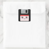 Kawaii Floppy Disk Quadratischer Aufkleber (Tasche)