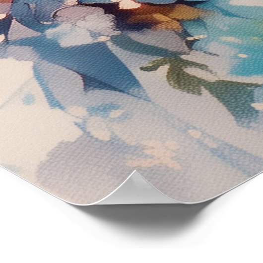 Kawaii Floral Girl Poster (Ecke)