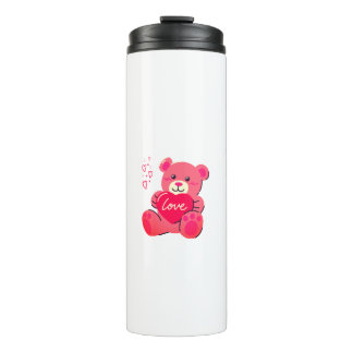 Kawaii Fluffiges Tier Rosa Thermosbecher