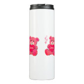 Kawaii Fluffiges Tier Rosa Thermosbecher (Rückseite)