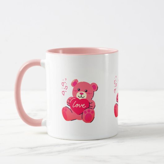 Kawaii Fluffy Animal Pink Tasse (Links)