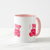 Kawaii Fluffy Animal Pink Tasse (VorderseiteRechts)