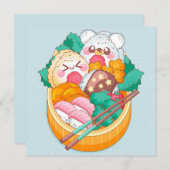 Kawaii Food Feiertagskarte (Vorne/Hinten)