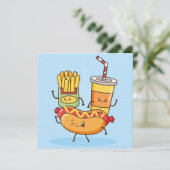 Kawaii Food Feiertagskarte (Stehend Vorderseite)