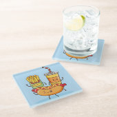 Kawaii Food Glass Untersetzer (Schrägansicht)