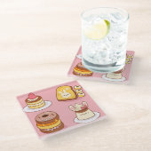 Kawaii Food Glasuntersetzer (Schrägansicht)