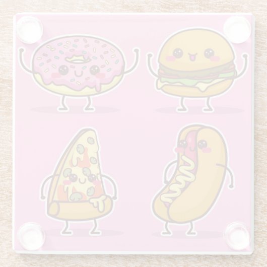 Kawaii Food Glasuntersetzer (Rückseite)