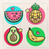 Kawaii Food Glasuntersetzer (Vorderseite)