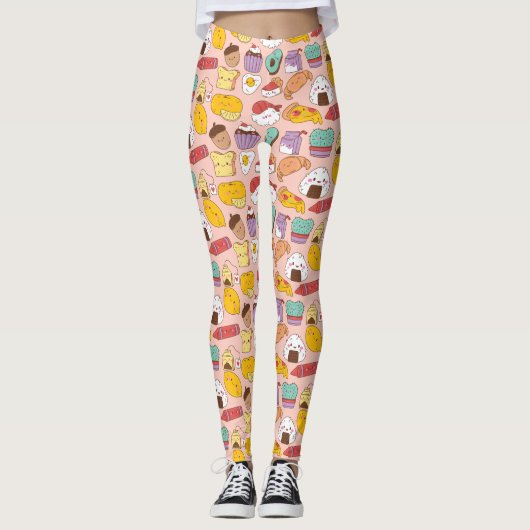 Kawaii Food Leggings (Vorderseite)