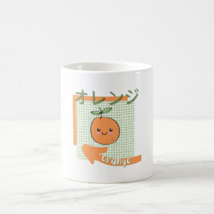 kawaii food- niedlich orange, orange, grün kaffeetasse