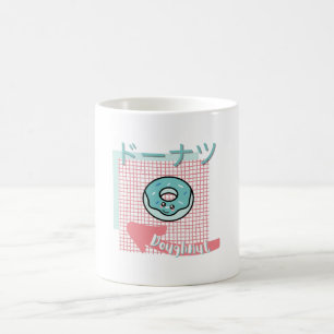 kawaii food- niedliche Doughnut, rosa, türkis Kaffeetasse
