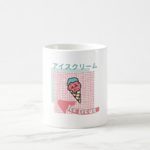 kawaii food - niedliche Eiscreme, rosa, türkis Kaffeetasse