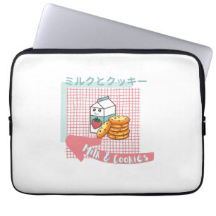 kawaii food- niedliche milch und koch, rosa, türki laptopschutzhülle