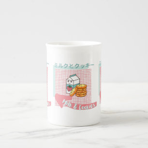 kawaii food- niedliche milch und koch, rosa, türki porzellantasse