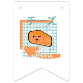 kawaii food- niedlicher käse, orange, türkis wimpelkette (Dritte Fahne)