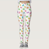 Kawaii Food Pastel French Macarons Patterned Leggings (Vorderseite)