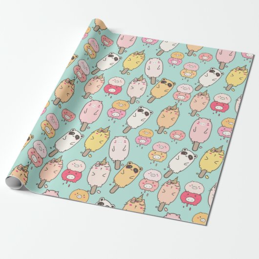Kawaii Food Wrapping Paper Geschenkpapier (Ungerollt)