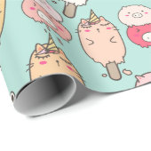 Kawaii Food Wrapping Paper Geschenkpapier (Rolleneckpunkt)