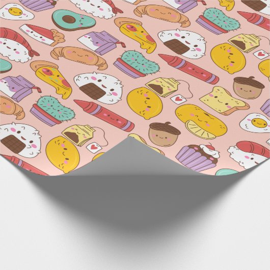 Kawaii Food Wrapping Paper Geschenkpapier (Ecke)