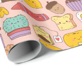 Kawaii Food Wrapping Paper Geschenkpapier (Rolleneckpunkt)