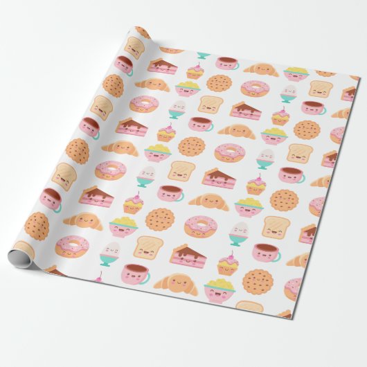 Kawaii Food Wrapping Paper Geschenkpapier (Ungerollt)