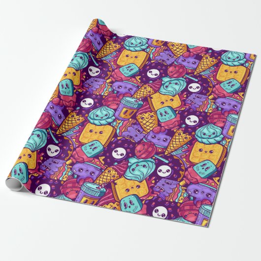 Kawaii Food Wrapping Paper Geschenkpapier (Ungerollt)