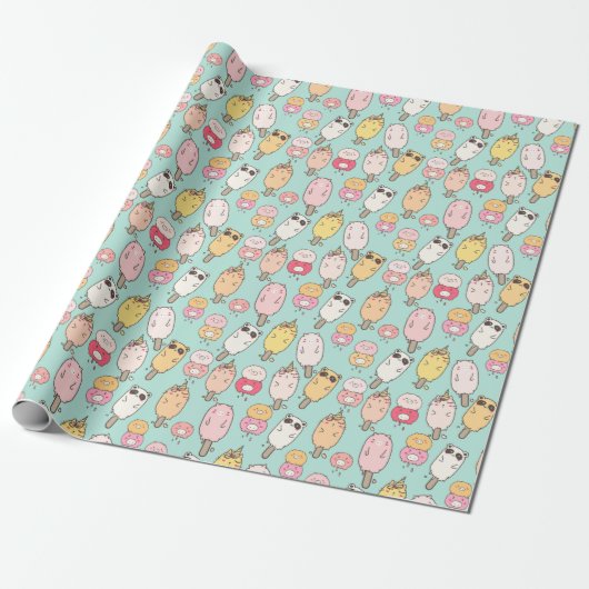 Kawaii Food Wrapping Paper Geschenkpapier (Ungerollt)