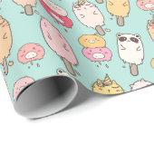 Kawaii Food Wrapping Paper Geschenkpapier (Rolleneckpunkt)
