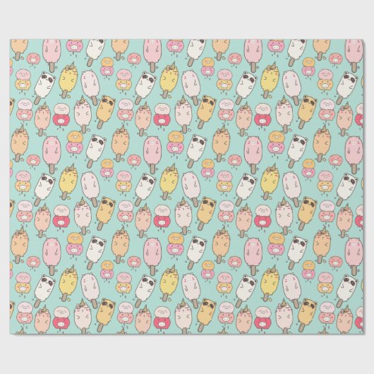 Kawaii Food Wrapping Paper Geschenkpapier (Flach)