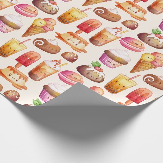 Kawaii Food Wrapping Paper Geschenkpapier (Ecke)