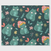 Kawaii Forest Frosch Wrapping Paper Geschenkpapier (Flach)