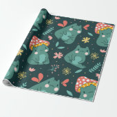 Kawaii Forest Frosch Wrapping Paper Geschenkpapier (Ungerollt)