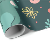 Kawaii Forest Frosch Wrapping Paper Geschenkpapier (Rolleneckpunkt)