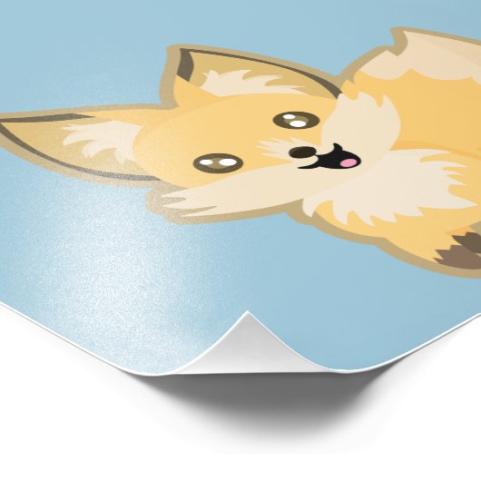 Kawaii Fox Fotodruck (Ecke)