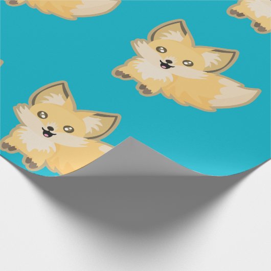 Kawaii Fox Geschenkpapier (Ecke)