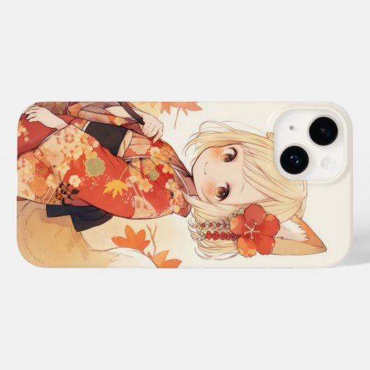 Kawaii Fox mit Kimono Case-Mate iPhone Hülle (Rückseite (Horizontal))