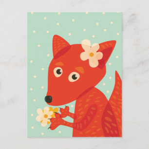 Kawaii Fox Süße Tier Postkarte