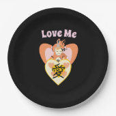 Kawaii Foxy Cosplay Liebe Herz Pappteller (Vorderseite)