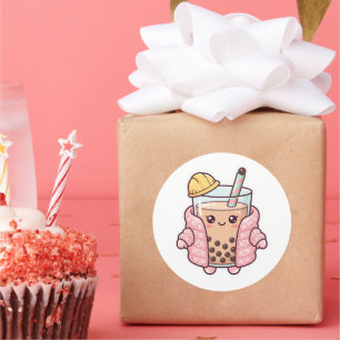 Kawaii Fragile Handle Mit Sorgfalt Verpackung Runder Aufkleber