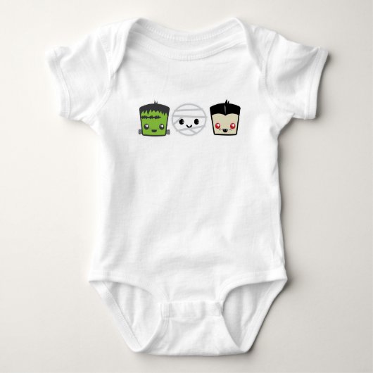 Kawaii Frankenstein Clothing Baby Strampler (Vorderseite)
